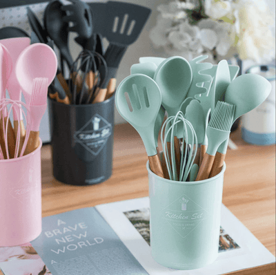 ChefMate – Versatile Silicone Cookware Set with Wood Handles