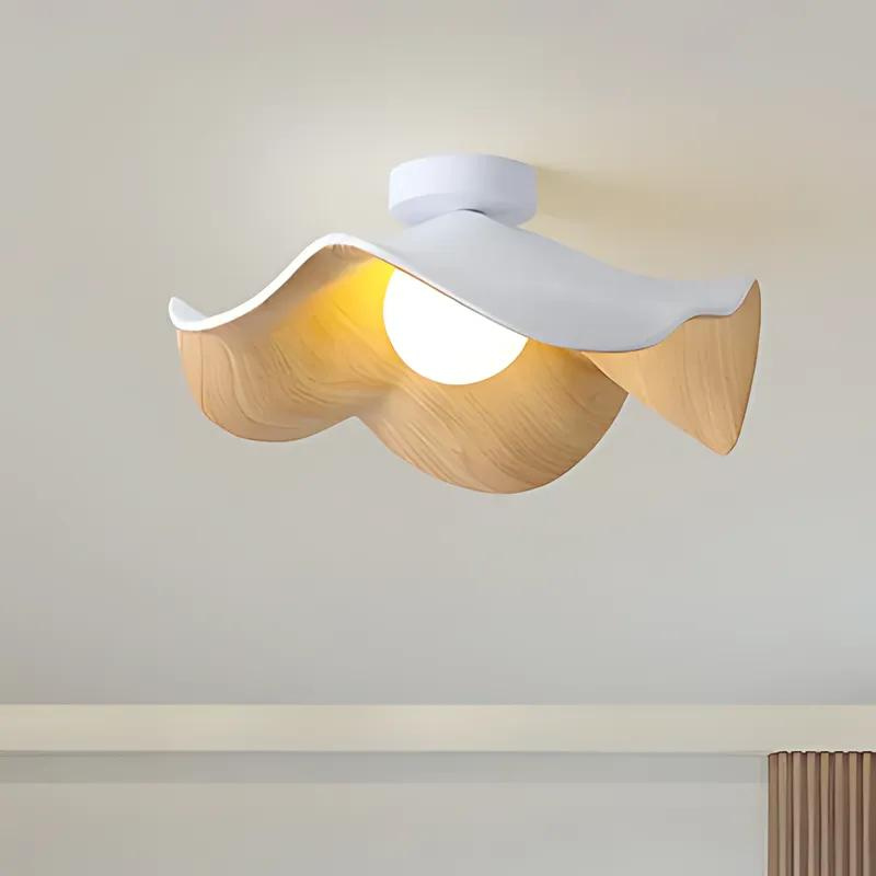 Scandinavian Wooden Ceiling Light – Soft Ambient Glow
