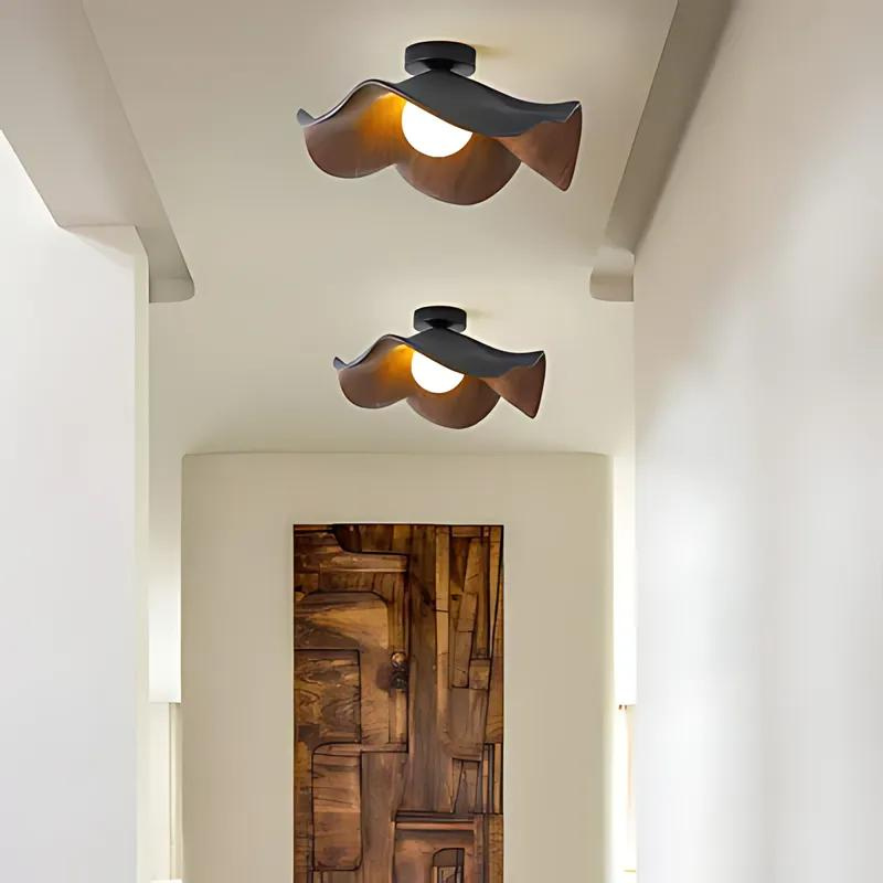 Scandinavian Wooden Ceiling Light – Soft Ambient Glow