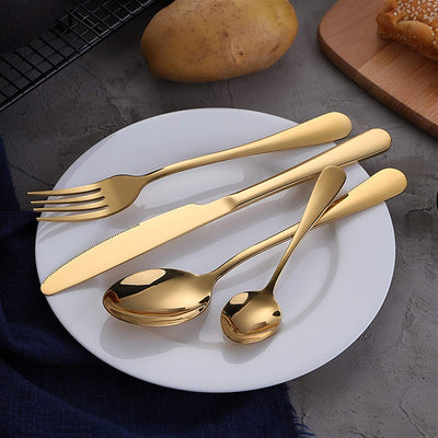 Teardrop Gold Stainless Steel Cutlery Set