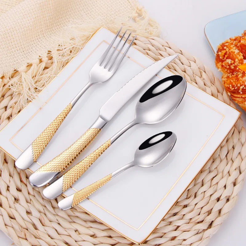 Ferran Textured Stainless Steel Cutlery Set