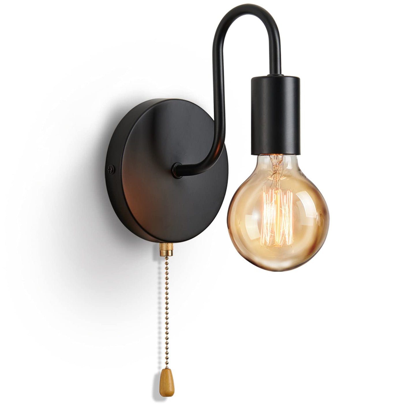 Nordic Industrial Wall Lamp in Black Iron for Modern Decor