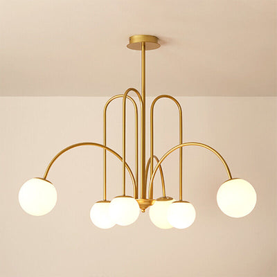 Art Deco Thin Glass Ball Chandelier