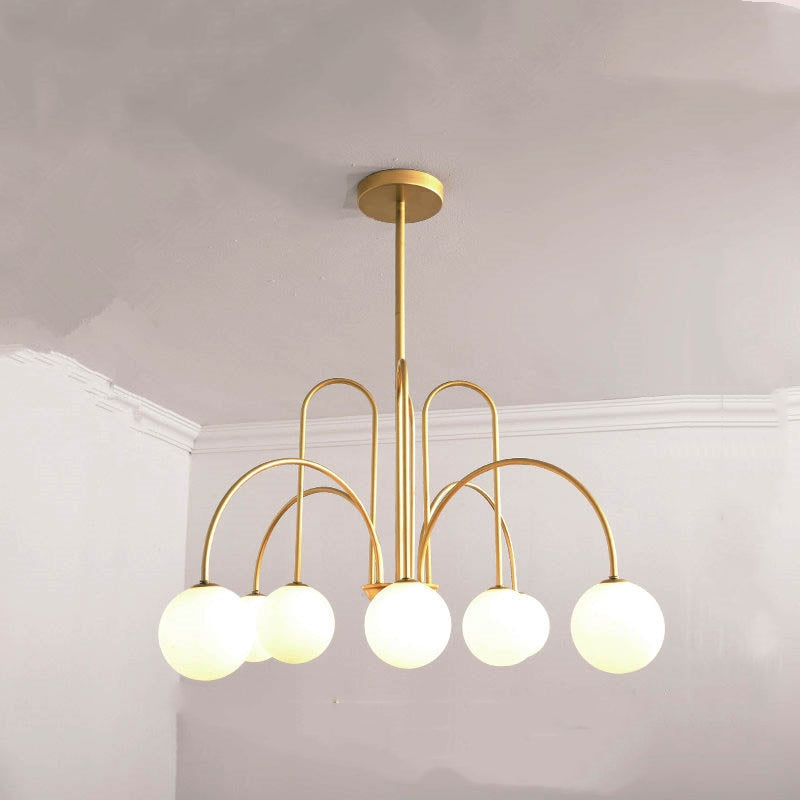 Art Deco Thin Glass Ball Chandelier