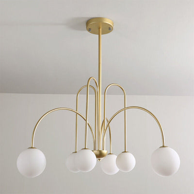 Art Deco Thin Glass Ball Chandelier