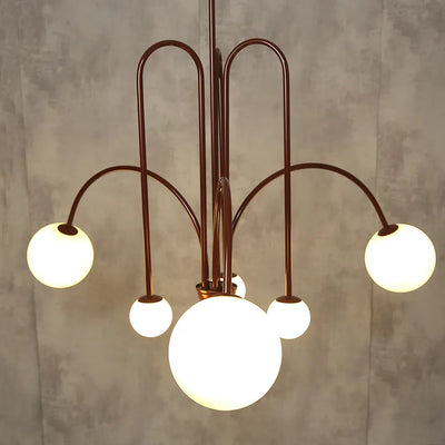 Art Deco Thin Glass Ball Chandelier