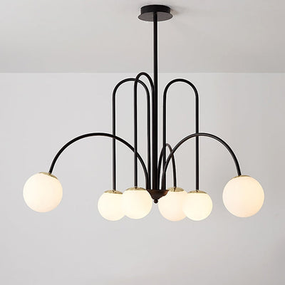 Art Deco Thin Glass Ball Chandelier