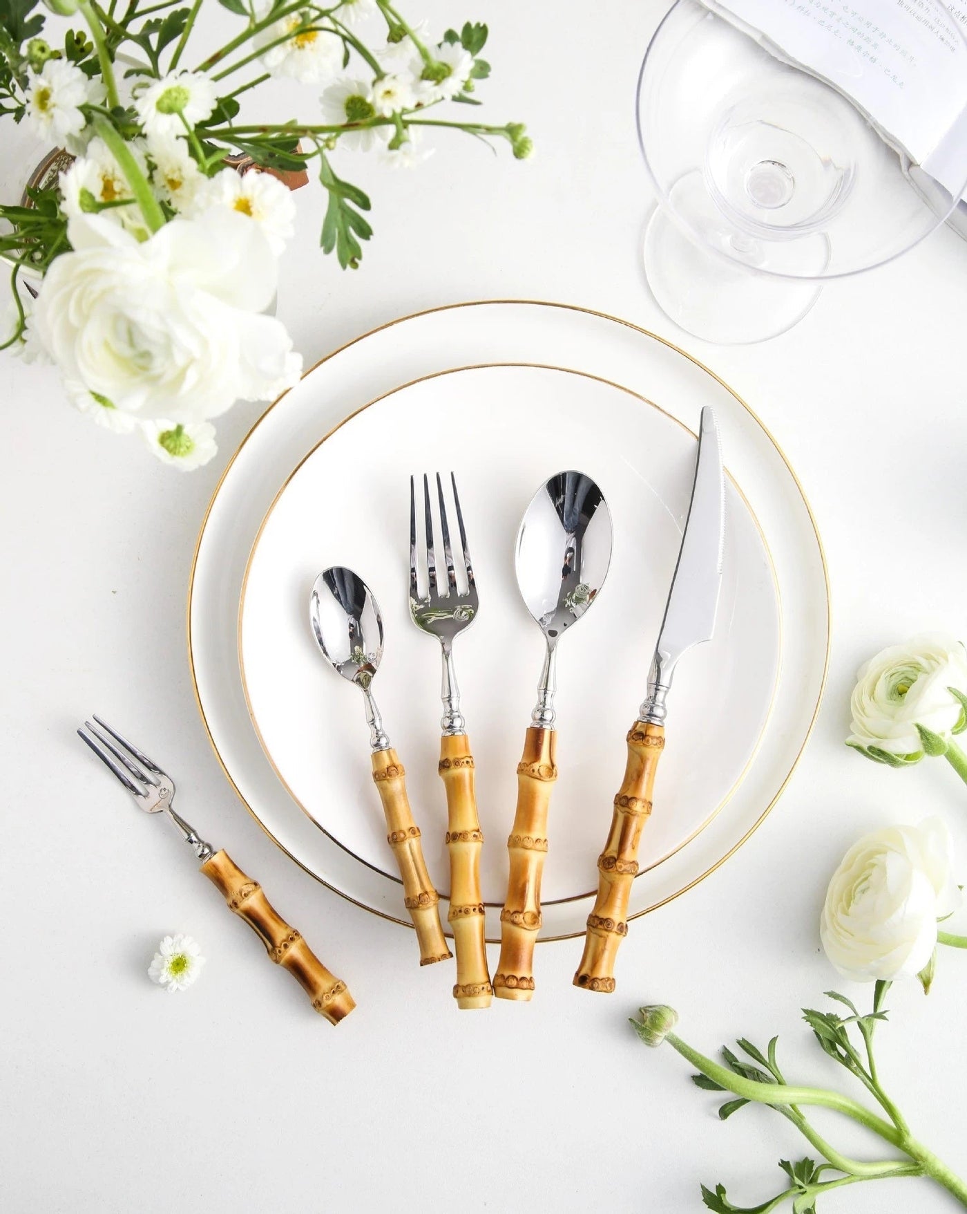 Arashiyama Bamboo & Stainless Steel Cutlery Set – Natural Elegance