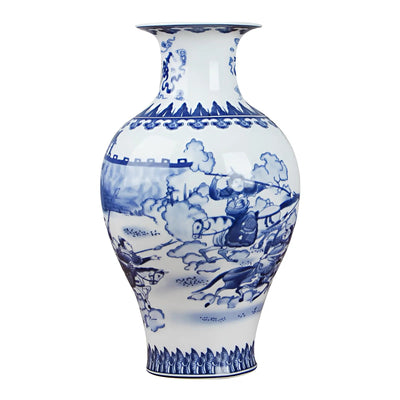 Classic Chinese Blue and White Ceramic Vase with Antique Design