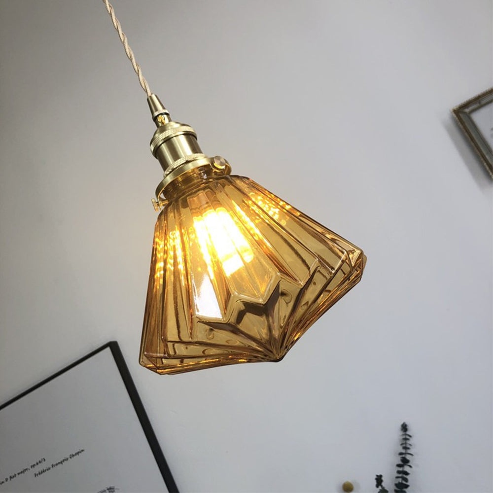 Brass and Glass Kitchen Pendant Lights