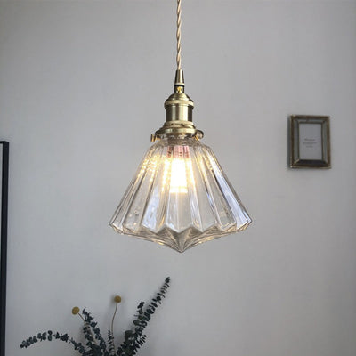 Brass and Glass Kitchen Pendant Lights