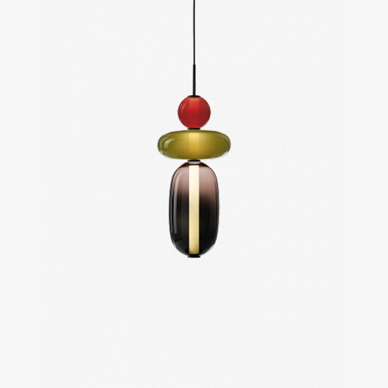 Colourful Pebble Glass Pendant Lamp