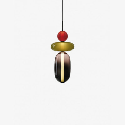 Colourful Pebble Glass Pendant Lamp