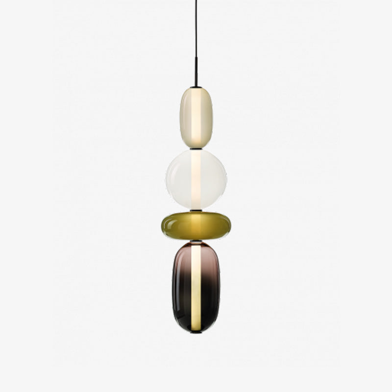 Colourful Pebble Glass Pendant Lamp