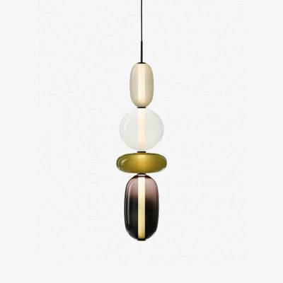 Colourful Pebble Glass Pendant Lamp