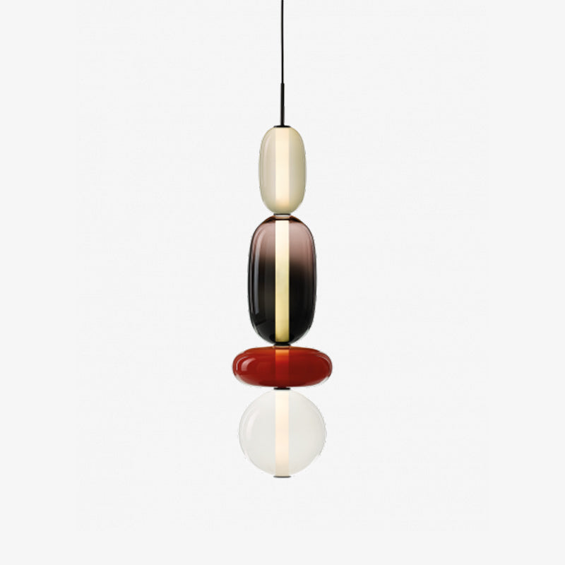 Colourful Pebble Glass Pendant Lamp