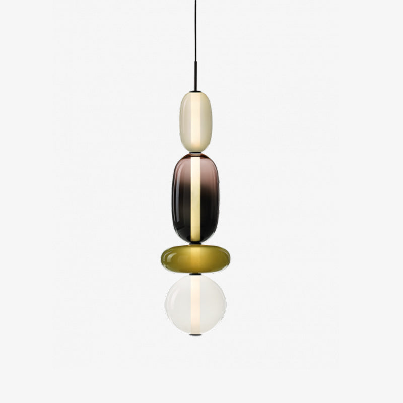 Colourful Pebble Glass Pendant Lamp