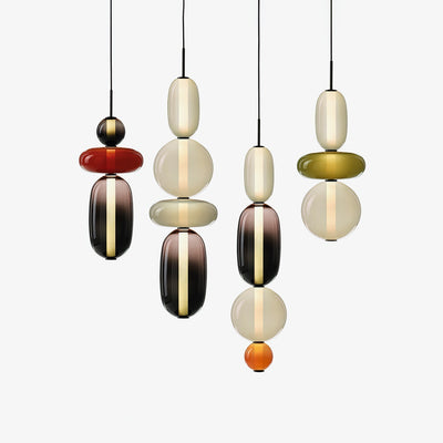 Colourful Pebble Glass Pendant Lamp