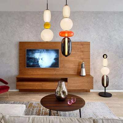 Colourful Pebble Glass Pendant Lamp