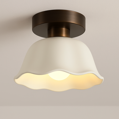 Vintage Ceramic and Glass Ceiling Light