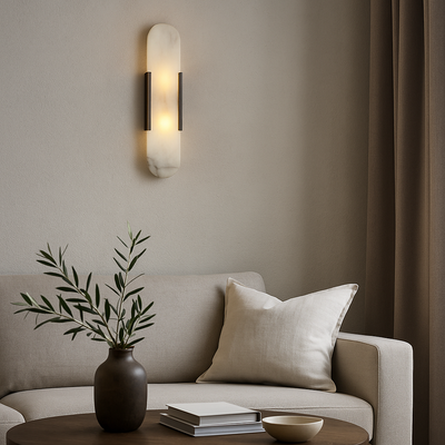 Modern Marble Bedside Sconce Light - Elegant Wall Fixture