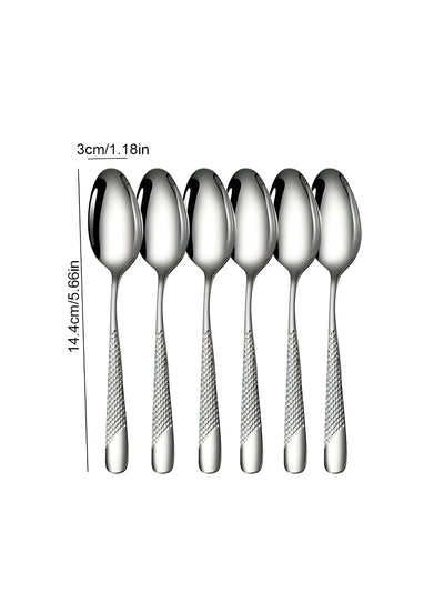 6/30 Piece Stainless Steel Silver Cutlery Set with Elegant Design