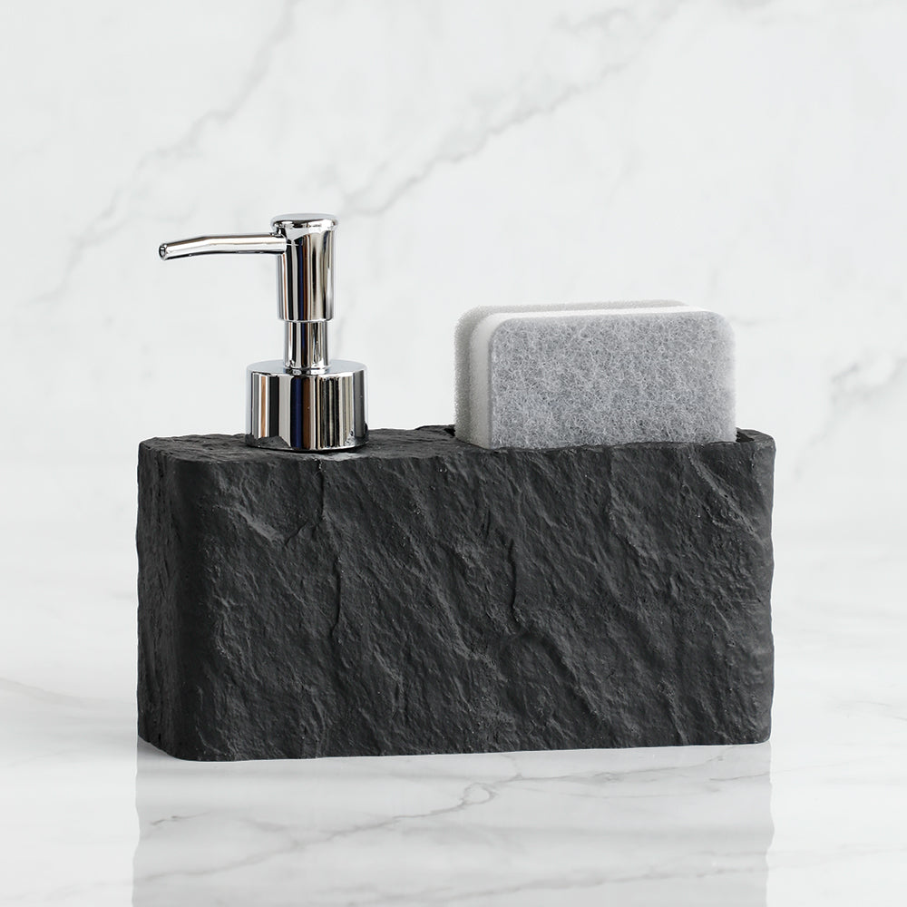 Soap Dispenser with Sponge – Imitation Black Rock Design