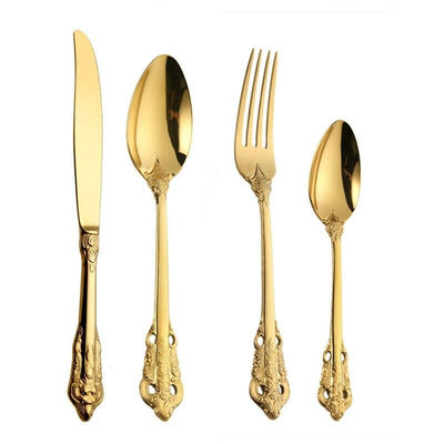Ducal Gold Stainless Steel Cutlery Set – Elegant Silhouette Design