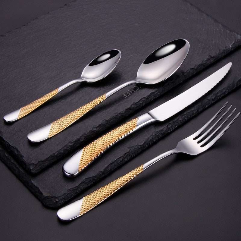 Ferran Textured Stainless Steel Cutlery Set