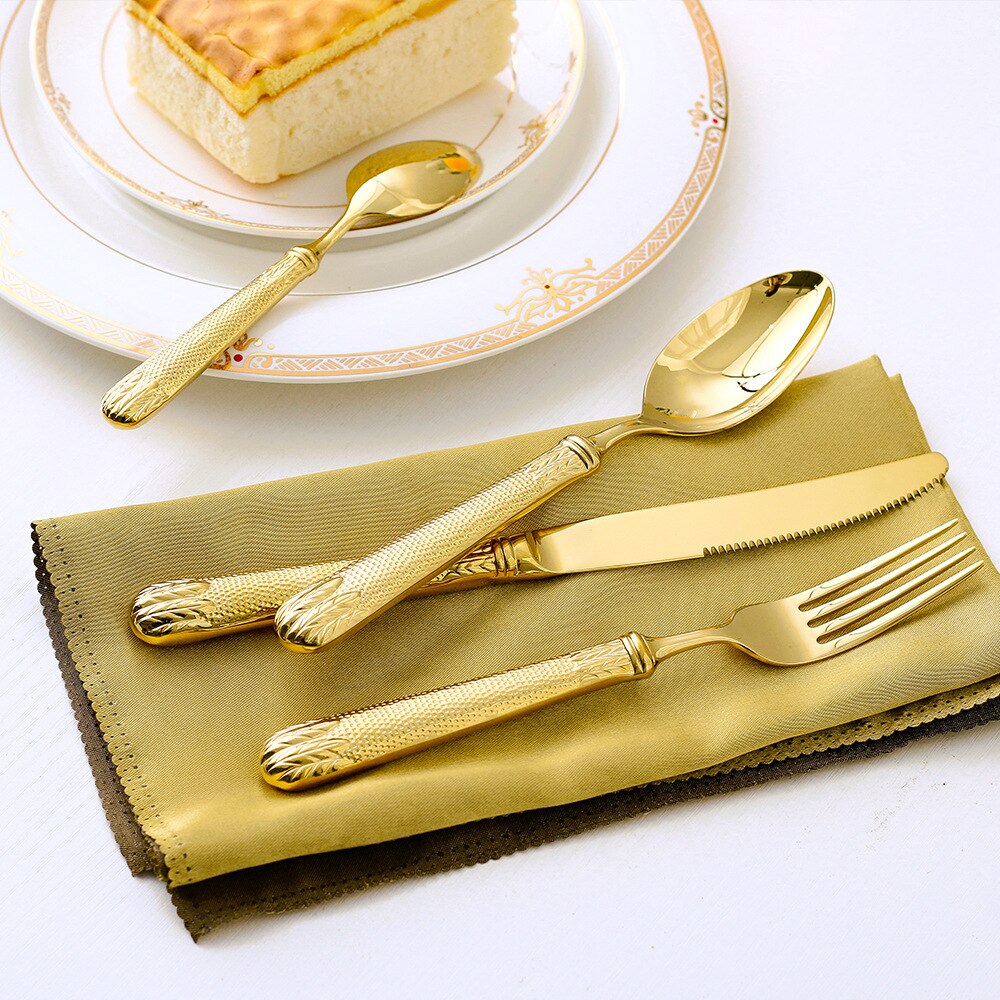 Elnoora Gold Stainless Steel Cutlery Set