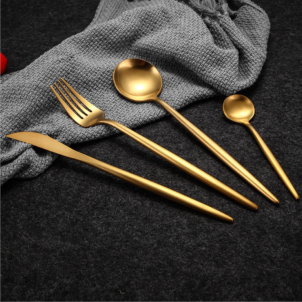 Arya Gold Cutlery Set – Elegant Simplicity in Gold