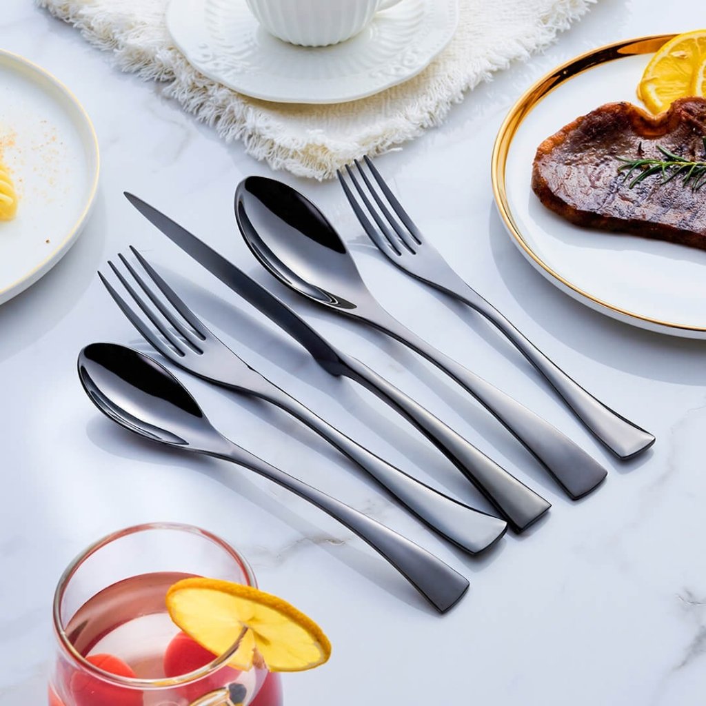 Jet Black Cutlery Set – Refined Minimalism