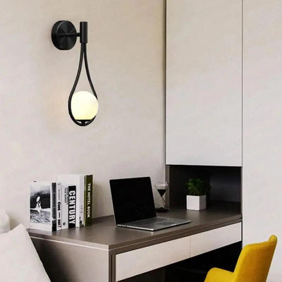 Modern Nordic Glass Ball Wall Lamp with Brass Accent