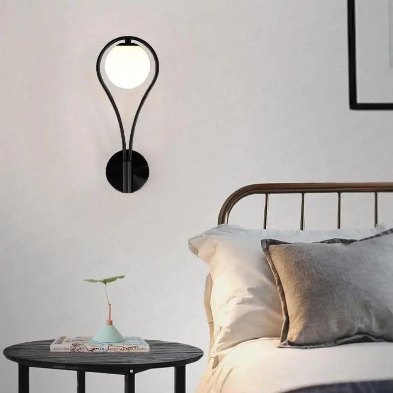 Modern Nordic Glass Ball Wall Lamp with Brass Accent