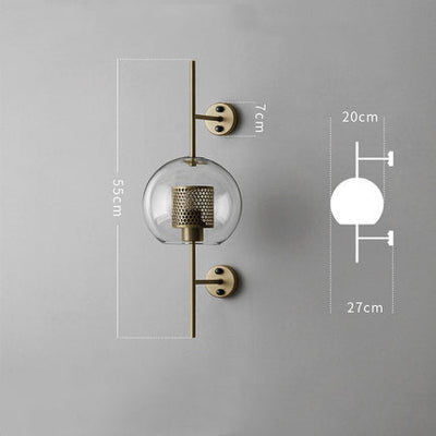 Modern Glass Ball Bedside Wall Sconce