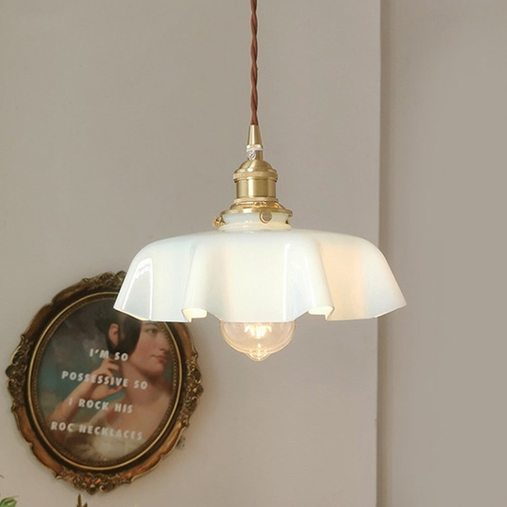 Modern Glass Ribbon Edge Pendant Light