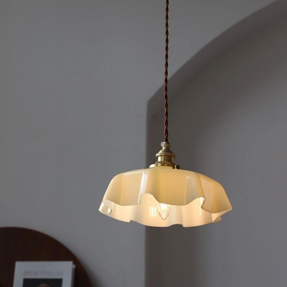 Modern Glass Ribbon Edge Pendant Light