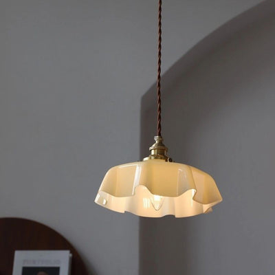 Modern Glass Ribbon Edge Pendant Light