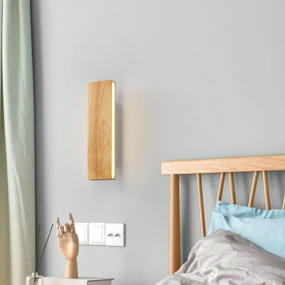 Rotatable Wood Bedside LED Wall Light