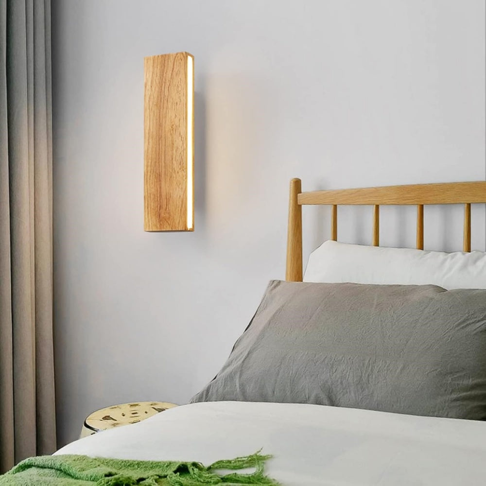 Rotatable Wood Bedside LED Wall Light