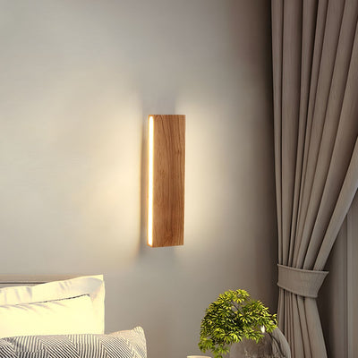 Rotatable Wood Bedside LED Wall Light