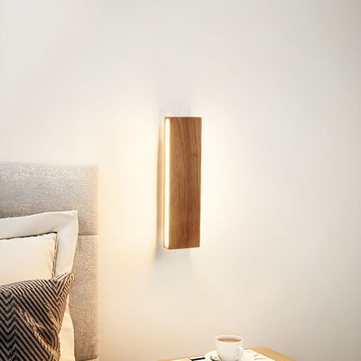 Rotatable Wood Bedside LED Wall Light
