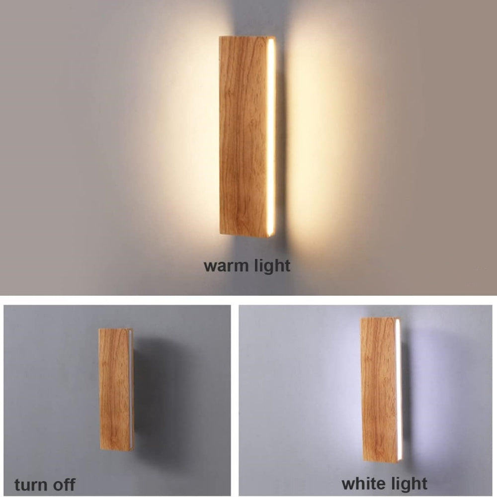 Rotatable Wood Bedside LED Wall Light