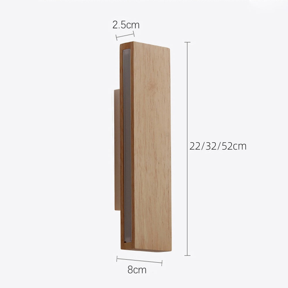 Rotatable Wood Bedside LED Wall Light