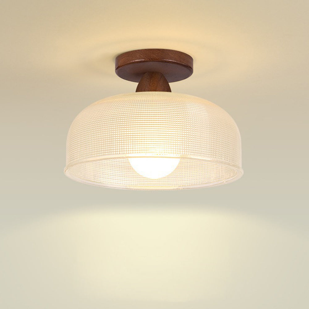 Solid Wood and Glass Modern Ceiling Lamp