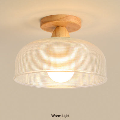 Solid Wood and Glass Modern Ceiling Lamp
