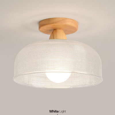 Solid Wood and Glass Modern Ceiling Lamp