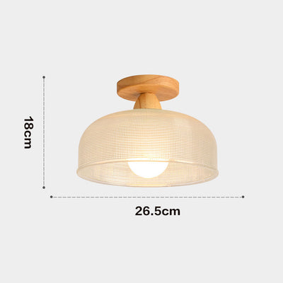 Solid Wood and Glass Modern Ceiling Lamp
