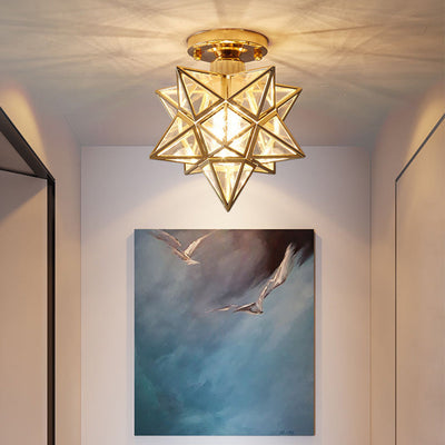 Star Pattern Semi-Flush Ceiling Light