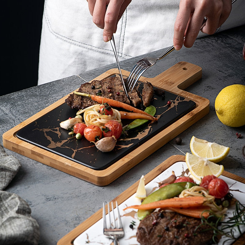 ScandiSlate Ceramic Serving Board – Luxury Platter for Dining